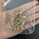 3D奢华锆石星十字美甲金属饰品10颗美人鱼珠美甲首饰 11*18毫米合金美甲水晶宝石装饰