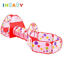 IMBABY Toys Tent Indoor Balls Pool 3 in1 Children's Tent Foldable Crawling Tunnel Outdoor Camping Tent Children's Room House