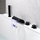 4Pcs Brass Bathroom Dual Handle Bathtub Faucet Bath Faucet Deck Mounted Handheld Tub Mixer Cold Hot Water Tap With Hand Shower
