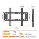 TV Wall Mount Fixed for Most 26"-65" Flat/Curved TVs with Max VESA 400X400mm up to 110Lbs Space Saving Universal TV Bracket