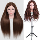 New Female Mannequin Training Doll Head With 70% Real Hair For Hairsyles Hairdressing Cosmetology Dolls Head With Stand Tripod