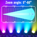 Yiflamefly 2件套摇头灯，带19颗15W RGBW LED DMX512舞台灯，适用于DJ卡拉OK舞厅KTV迪斯科酒吧舞台照明