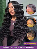 40 42 Inch HD Loose Deep Wave 13x6 Lace Front Human Hair Wigs Brazilian Curly Water Wavy 13x4 Lace Frontal Wigs For Women 250%