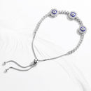 KALETINE Women Evil Eye Lucky Hamsa Bracelet Genuine 925 Sterling Silver Men Luxury Round Blue Eyes CZ Crystal Tennis Bracelet