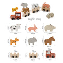 Montessori Toys Baby Animal Train Toys Wooden Animal Stacking Toy Blocks Game Hands-on Queuing Ability Educational Children Gift