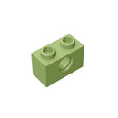 高砖 10件 MOC 3700 1x2带孔积木 兼容颗粒 拼装积木零件 DIY益智礼品玩具 2022
