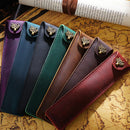 AIGUONIU Genuine Leather Pen Pouch Holder Single Pencil Bag Pen Case With Snap Button For Rollerball Fountain Ballpoint Pen