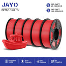 JAYO petg 3d printer filaments PETG 5Rolls 1.75mm Mixed Color Bubble Free FDM 3D Printer Material for 3d pen refill 1.1kg/1rolls