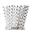 25pcs Foil Gold Silver Disposable Drinking Paper Straws Rainbow for Birthday Wedding Christmas Party Event Supplies