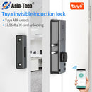Smart Electric Motor Lock With Tuya App Keyless Entry Door Lock Concealed Invisible Installation IC Card Lock for Wooden Door