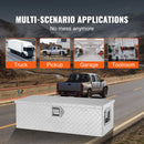 SucceBuy Heavy Duty Aluminum Truck Bed Tool Box Plate Tool Box with Side Handle Lock Keys Storage Tool Box  for PickupTruck Bed
