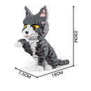 KNEW BUILT Adorable Cat Mini Model Building Blocks Expressive Faces Orange and Black Options for Kid Toys Pet Fans Style Bricks