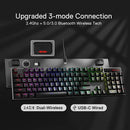 Redragon K556 PRO Upgraded Wireless RGB Gaming BT/2.4Ghz Tri-Mode Mechanical Hot-Swap Linear Quiet Red Switch Keyboard