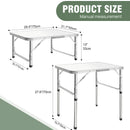 Mini Folding Camping Table, Aluminum Frame with Carry Handle, Adjustable Height, Portable Lightweight and Easy to Carry,