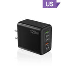 120W PD 5 Port USB Charger Fast Charging QC3.0 USB C Type C Mobile Phone Charger For iPhone Huawei Samsung Xiaomi Quick Charge