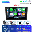 适用于Univers车载收音机的Android 14 双DIN Apple Carplay车载多媒体播放器 GPS Android Auto IPS屏幕 RDS DSP车载音响