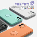 360 ° Rotating Metal Ring Holder Liquid Silicone Shockproof Soft Phone Case For IPhone 16 Pro Max 14 12 11 15 Pro Max Back Cover