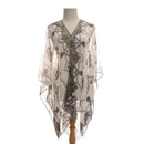 Women Sun Protection Shawl for Cycling Lady Summer Chiffon T-shirt Holiday Leopard Scarf Bikini Blouse Breathable Beach Poncho