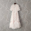 Quality Brand Designer Summer Holiday Layers Ruffles Cake Dress Women Long Maxi Prom Dresses Evening Midi Tulle Vestidos