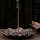 New 1PC Alloy Incense Burner Stick Holder Plate Buddhism Lotus Censer Bronze Nasturtium Incense Burner