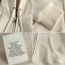 Autumn Winter American Retro Heavyweight Long Sleeved Hooded Hoodies Men's Simple Thickened Velvet Casual Cardigan Sweatshirts