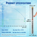 SucceBuy Deep Well Submersible Pump 370W/750W/1100W/1500W/2200W 230V 50Hz Stainless Steel Water Pumps for Industrial Irrigation