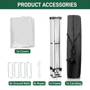 3 x 3m Two Doors & Two Windows Practical Waterproof Right-Angle Folding Tent White