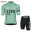 CSPD ATK men's cycling sportswear set summer lightweight cycling jersey sponge cushion cycling bib MTB cycling suit