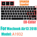 Spanish layout Keyboard Cover for For MacBook Air 13.6/15 M4 M3 M2 A3240 A2941 A3241 A3114, MacBook Pro 14" 16" 13"  12" black