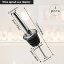 3 Pcs Stainless Steel Classic Bottle Pourers Tapered Spout Liquor Pourers with Rubber Dust Caps Spouts for Pours Liquor
