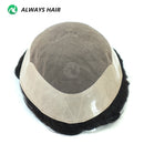 Durable Fine Mono Male Hair Prosthesis 6" Indian Human Hair Toupee 130% Hair Denstiy Natural Wig for Men