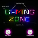 Gaming Zone Neon Led Sign for Wall Decor Game Neon Lights Signs with USB Powered for Game Room Bedroom Gifts Gamer (Multicolour)