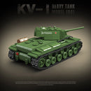 军事世界大战俄罗斯T-34 KV-1重型坦克积木二战美国M4A3谢尔曼斯图尔特坦克技术砖块儿童玩具