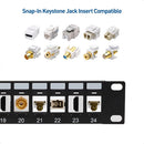 ZoeRax 24-Port RJ45 Shielded Blank Patch Panel 1U 19" Network Patch Panel with Cable Management and Support Bar
