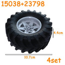 Car Truck Wheels Hub Bricks MOC Technical Tire Wheel Cross Hole Set Motorcycle Tyre & Rim Construction Building Blocks