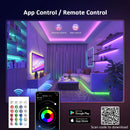 ColorRGB LED灯带10米15米，音乐律动变色RGB LED灯带，24键遥控，APP控制，SMD5050，适用于电视电脑家用