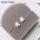 925 Tibetan silver child-friendly puzzle earrings wholesale Korean version of the simple wild cute live wave high quality ED296