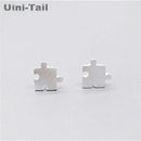 925 Tibetan silver child-friendly puzzle earrings wholesale Korean version of the simple wild cute live wave high quality ED296