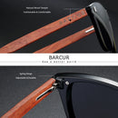 BARCUR Brand Design Natural Wood Temple Sun Glasses Men Polarized Women Fashion Sunglasses Mirror Shades UV400