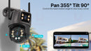 4K 8MP高清WiFi云台摄像机户外4MP双镜头双屏AI自动跟踪IP摄像机CCTV音频视频监控P2P iCSee