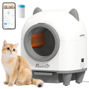 Self-Cleaning Cat Litter Box 80L Odor Elimination App Control Safety Protection 1 Roll of Garbage Bags