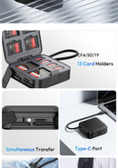 Ulanzi CRC10 3-in-1 Card Reader Case CFA/SD/TF 13 Card Holders with USB3.2 Gen2 Interface High-Speed Data Transmission Chips
