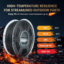 JAYO Easy PA Filament 1.75mm Nylon PA 3D Printer Filament 5Rolls/set Polyamide (PA) 3D Printing Filament Fit Most FDM Printer