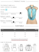 Whatiwear Metal Seashell Decoration Tank Tops Women Bandage Halter Swing Collar Backless Summer Holiday Beach Style Ruched Vests