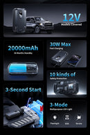 The Dead Battery Protocol | 2000A Portable Jump Starter & 74Wh Power Bank
