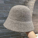 Autumn Winter Wool Bucket Hat Thicken Warm Simple Fashion Dome Wool Caps Panama Hats Bonnet for Women Solid Warm Bucket Hats