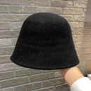 Autumn Winter Wool Bucket Hat Thicken Warm Simple Fashion Dome Wool Caps Panama Hats Bonnet for Women Solid Warm Bucket Hats