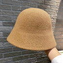 Autumn Winter Wool Bucket Hat Thicken Warm Simple Fashion Dome Wool Caps Panama Hats Bonnet for Women Solid Warm Bucket Hats