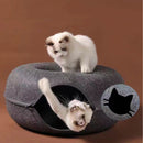 Interactive Round Small Cat Tunnel Nest Felt Kittens Bed House Scratcher Cat Donut Sleeping Pet Toy for Cats