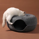 Interactive Round Small Cat Tunnel Nest Felt Kittens Bed House Scratcher Cat Donut Sleeping Pet Toy for Cats